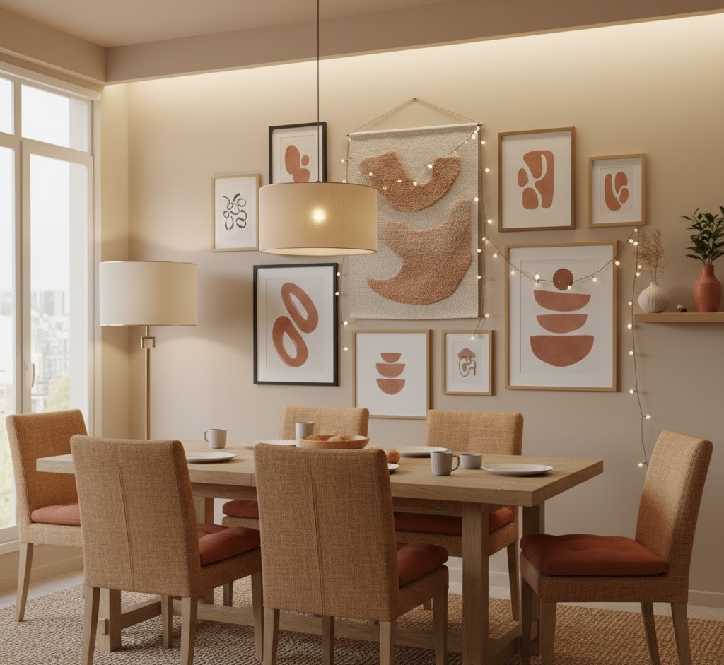 Casual dining space arrangement